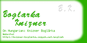 boglarka knizner business card